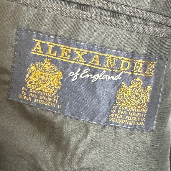 Alexandre of England Gray Pure New Wool Double Breasted Suit Jacket Men Size 40R - Picture 4 of 7